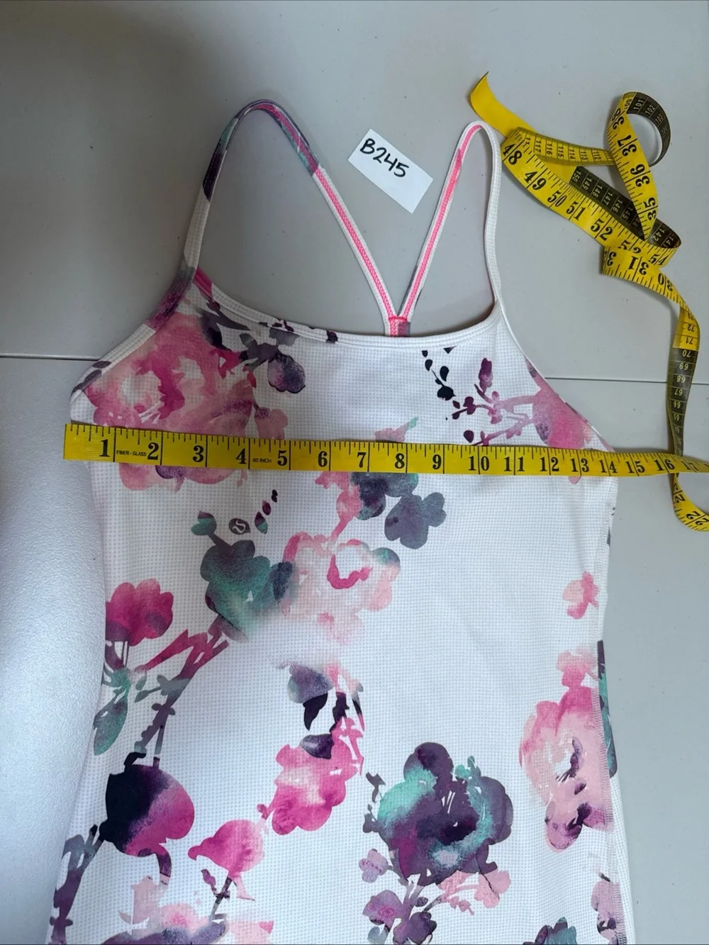 Lululemon Blurred Blossom White Pink Floral Tank Top 6